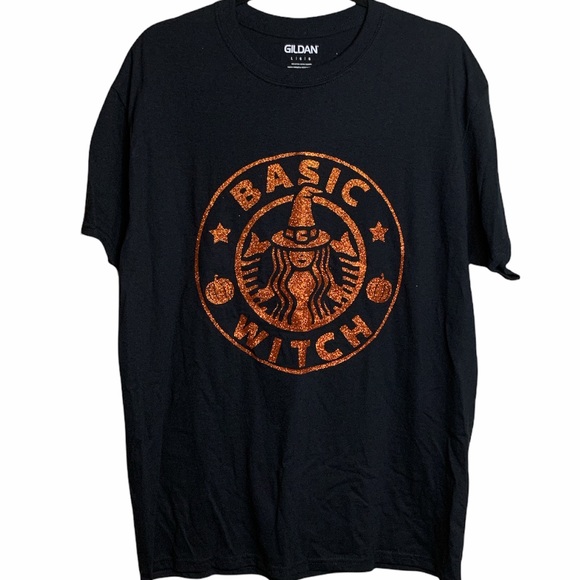 Gildan Tops - Basic Witch T-shirt Custom Glitter NWT mult sizes